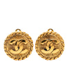 Chanel CC Gold Plated Round Clip On Earrings Secondhand