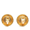 Chanel Gold Plated Faux Pearl Round Button Clip On Earrings Secondhand