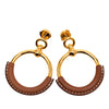 Hermès Gold Plated Barenia Loop Earrings Secondhand