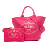 Prada Medium Canvas Canapa Logo Convertible Shopping Tote Secondhand