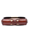 Burberry Leather and House Check Canvas Bridle Abbott Crossbody Secondhand