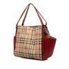 Burberry Small Leather Trimmed Haymarket Check Coated Canvas Canterbury Tote Secondhand