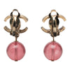 Secondhand Chanel CC Brass Resin Drop Clip On Earrings