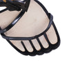Yves Saint Laurent Black Patent Leather YSL Logo Heeled Sandals