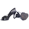 second hand Gucci Black Leather Strappy Slingback Sandals