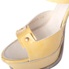 second hand Yves Saint Laurent Yellow Patent Leather Platform Stiletto Sandals