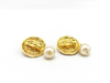 Chanel Vintage CC Round Button Clip-On Earrings Metal