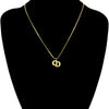 Dior Gold Plated Strass CD Logo Pendant Necklace Secondhand