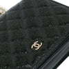 Chanel CC Quilted Crackled Patent Pearl Strap Wallet On Chain Secondhand