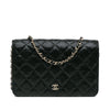 Chanel CC Quilted Crackled Patent Pearl Strap Wallet On Chain Secondhand