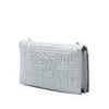 Fendi Metallic Embossed Nappa Logo Chain Clutch Secondhand