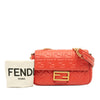 Fendi Zucca Embossed Leather Chain Midi Baguette Secondhand