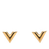 Secondhand Louis Vuitton Gold Plated Essential V Stud Earrings