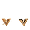 Secondhand Louis Vuitton Gold Plated Essential V Stud Earrings