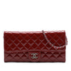Chanel Quilted Patent Brilliant East West Flap Clutch with Chain Secondhand