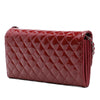Chanel Quilted Patent Brilliant East West Flap Clutch with Chain Secondhand