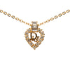 Dior Gold Plated Heart Crystal Pendant Necklace Secondhand