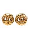 Secondhand Chanel Gold Plated CC Round Clip On Earrings