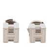 Hermès Palladium Plated Cage dH Cube Push Back Earrings Secondhand