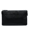 Chanel CC Chevron Caviar Zip Clutch Secondhand