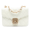 Chanel Quilted Lambskin Crystal Geometric CC Frame Flap Secondhand