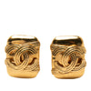 Chanel CC Gold Plated Clip On Earrings Secondhand