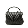 Saint Laurent Medium Chevron Sheepskin Monogram Monochrome College Bag Secondhand