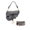 Dior Oblique Embroidered Canvas Saddle Bag Secondhand
