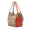 Burberry Small Leather Trimmed Haymarket Check Coated Canvas Canterbury Tote Secondhand