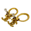 Chanel CC Gold Plated Loop Drop Clip On Earrings Secondhand