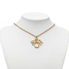 Dior Gold Plated Strass Logo Pendant Necklace Secondhand
