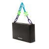 Off-White Leather Block Pouch Quote Clutch with Chain Secondhand