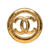 Chanel CC Gold Plated Cut Out Round Brooch Secondhand