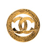 Chanel CC Gold Plated Cut Out Round Brooch Secondhand