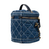 Chanel Quilted Denim Trip Vanity Case with Chain Secondhand