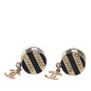 Secondhand Chanel Brass Resin CC Drop Round Push Back Earrings