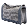 Chanel Old Medium Chevron Denim Boy Flap Secondhand