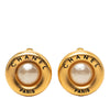 Secondhand Chanel Gold Plated Faux Pearl Round Clip On Earrings
