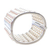 Secondhand Chanel Silver Plated Wide Pearl Cuff Bracelet