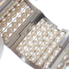 Secondhand Chanel Silver Plated Wide Pearl Cuff Bracelet