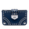 Prada City Calfskin Studded Elektra Turn Lock Clutch Secondhand