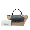 Celine Medium Bicolor Calfskin and Suede Trapeze Satchel Secondhand