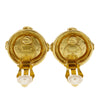 Chanel CC Gold Plated Round Clip On Earrings Secondhand