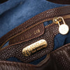 Secondhand Fendi Vintage Brown Leather Zodiac Medallion Bucket Bag - '90s