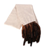 Secondhand Collection Privée Beige Cashmere Mink Fur-Trim Scarf