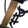 Yves Saint Laurent Black Patent Leather YSL Logo Heeled Sandals