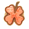 Chanel CC Gold Plated Resin Clover Ring Secondhand