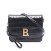 Balenciaga Small Croc Embossed Shiny Calfskin B Logo Crossbody Secondhand