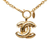 Secondhand Chanel CC Gold Plated Quilted Pendant Necklace