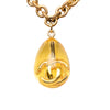 Chanel CC Gold Plated Resin Teardrop Pendant Necklace Secondhand